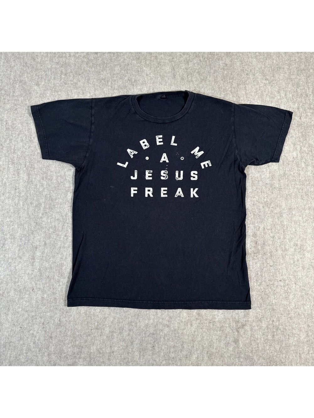 Toby Mac Label Me A Jesus Freak T-Shirt Medium Black Faded (Flaw)
